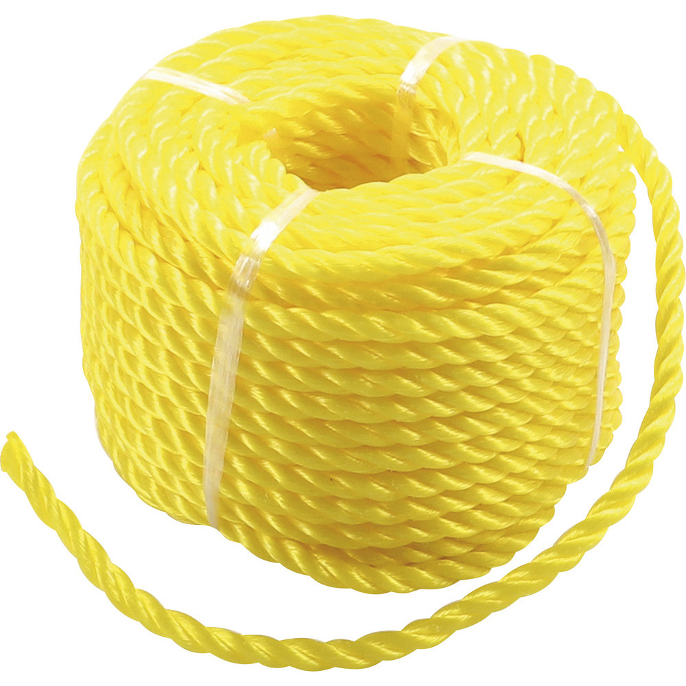 Corde en matière plastique/utilisation universelle - 6 mm x 20 m - jaune