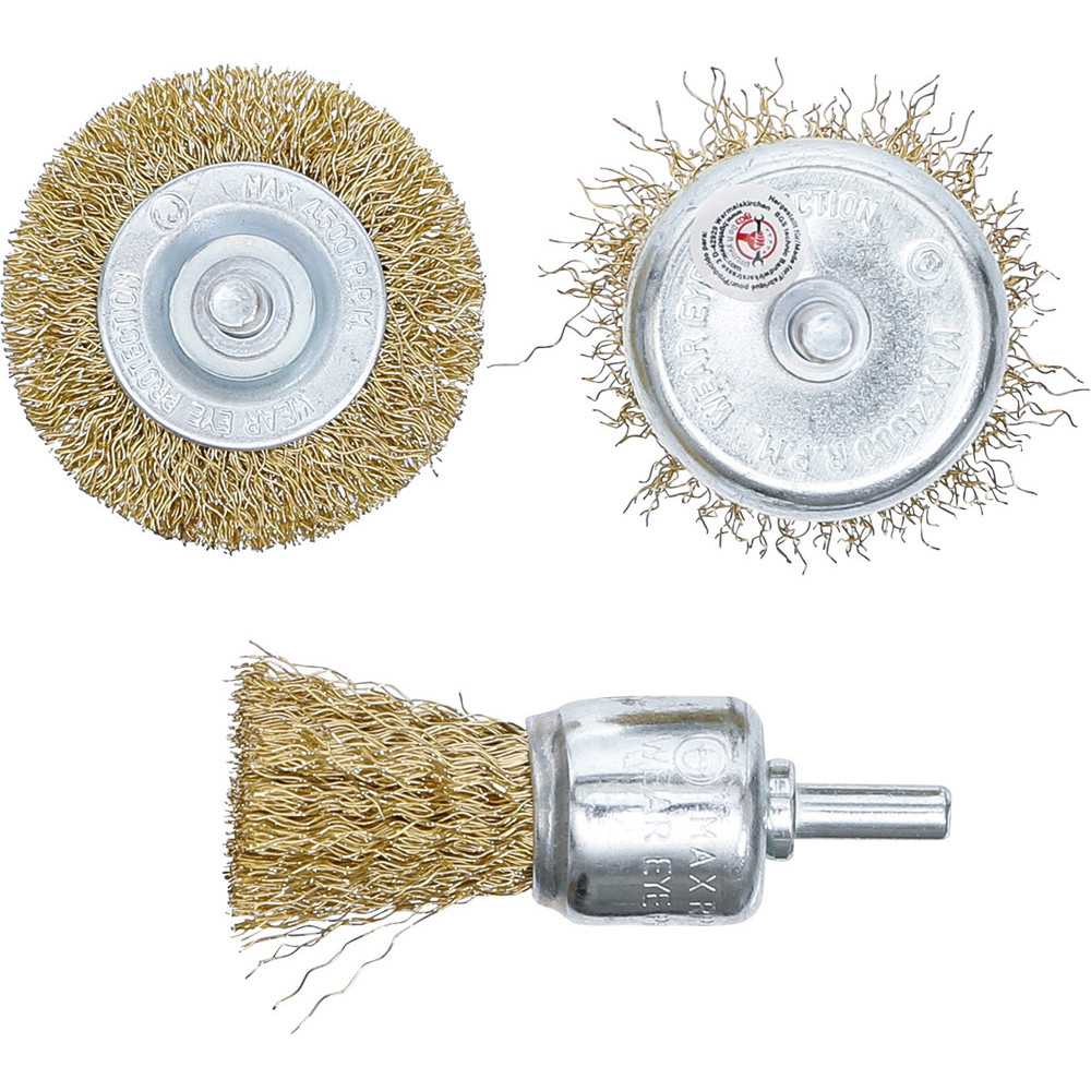 Jeu de brosses à fil d’acier - Ø 25 - 50 mm - 3 pièces