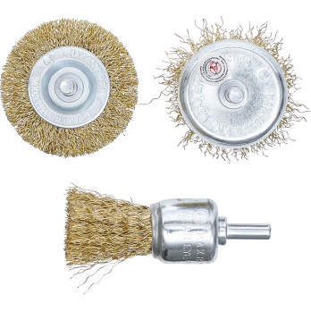 Jeu de brosses à fil d’acier - Ø 25 - 50 mm - 3 pièces