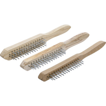 Jeu de brosses à fil d’acier - Manche en bois - 2-