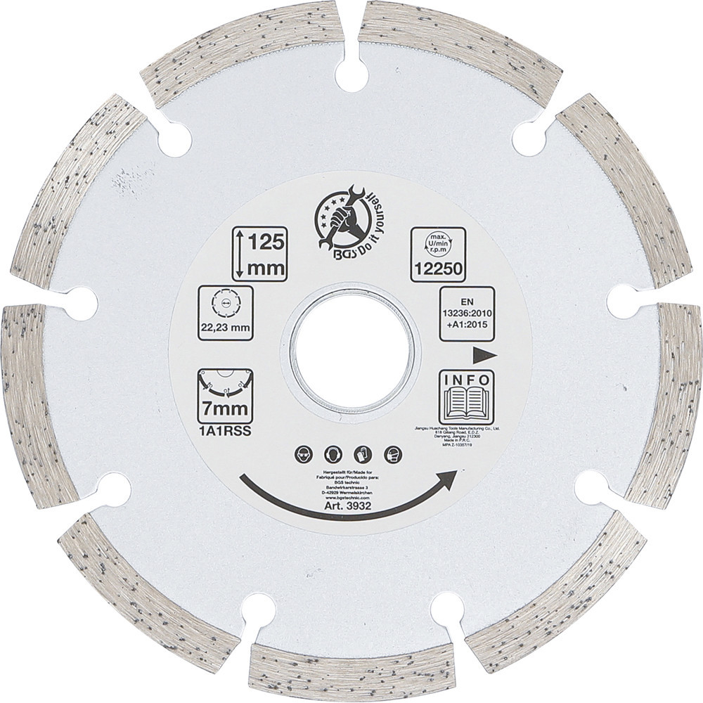 Disque de coupe en segments - Ø 125 mm