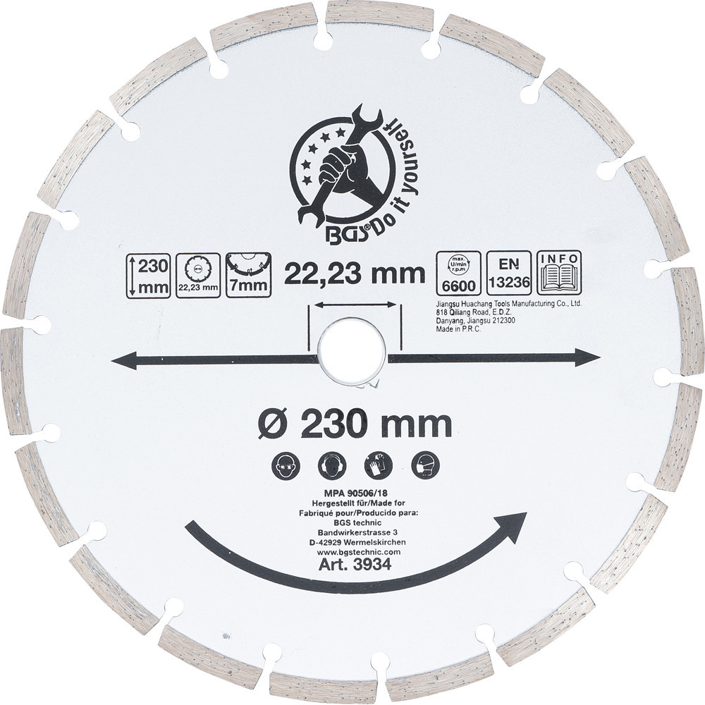 Disque de coupe en segments - Ø 230 mm