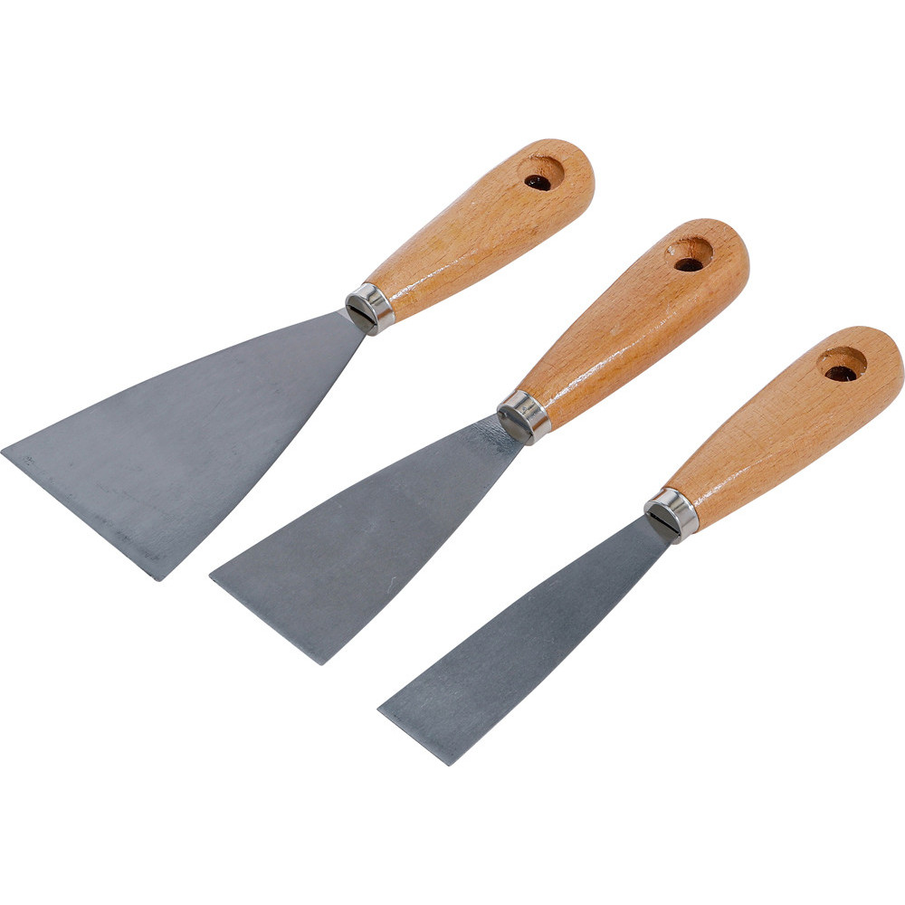 Jeux de spatules - Poignée en bois - 30 / 50 / 80 mm - 3 pièces