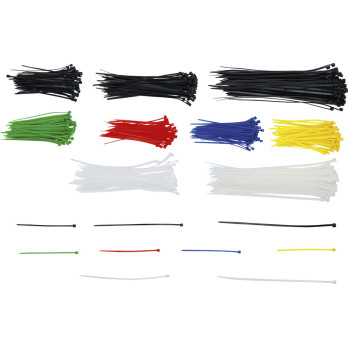 Assortiment de colliers plastique - multicolore - 100 - 150 - 200 mm - 450 pièces