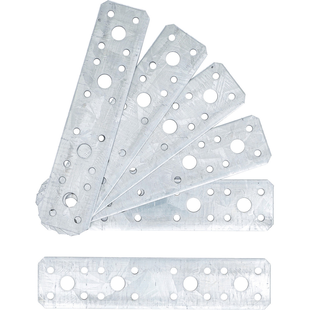 Assortiments de pattes de fixation plates - 180 x 40 x 2 mm - 6 pièces