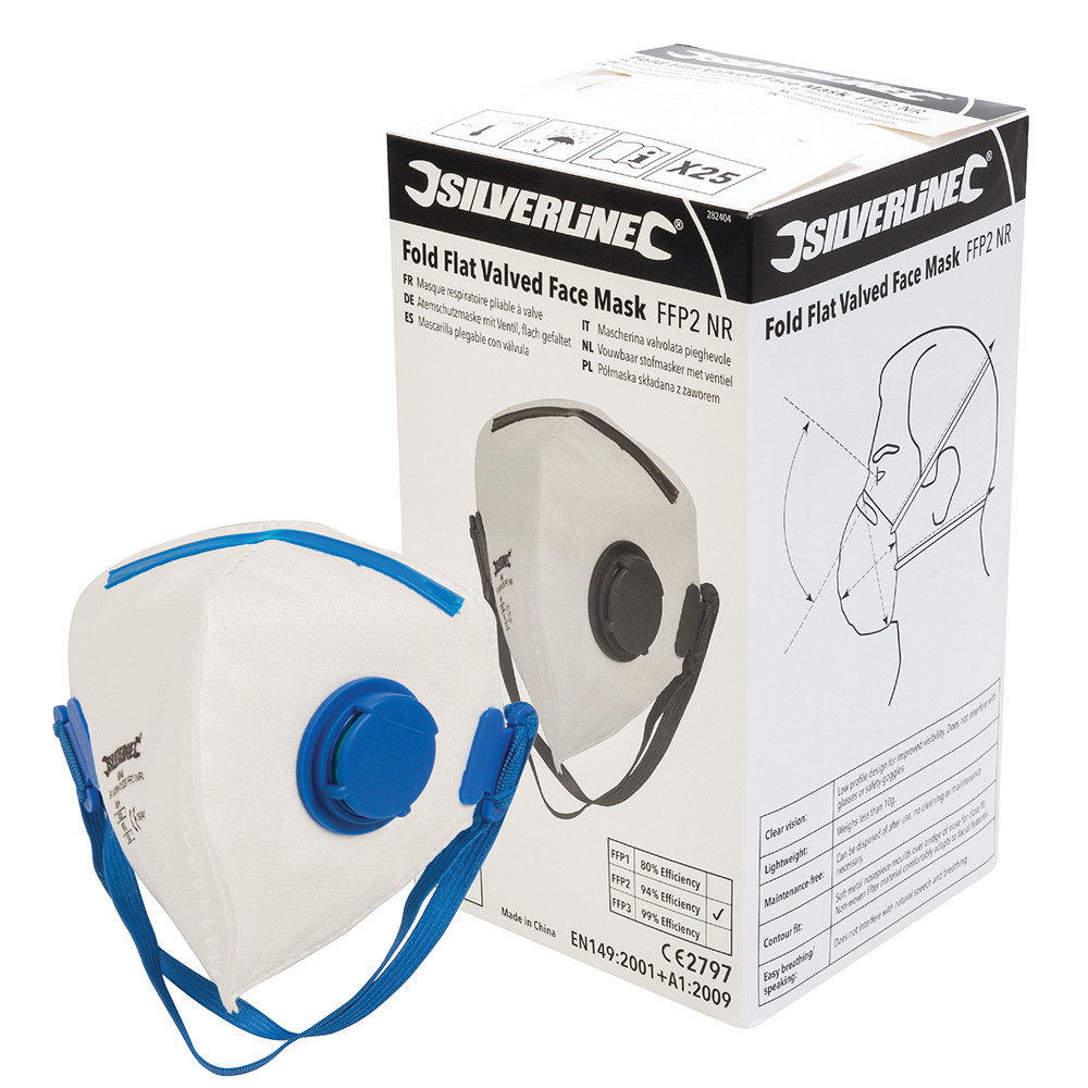 Masques respiratoires pliables à valve FFP2 NR
