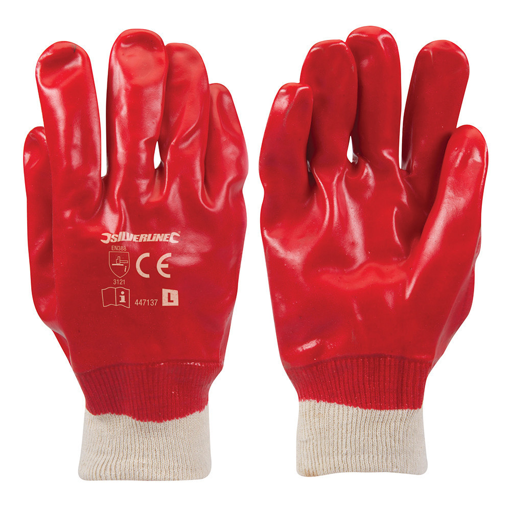 Gants en PVC rouges