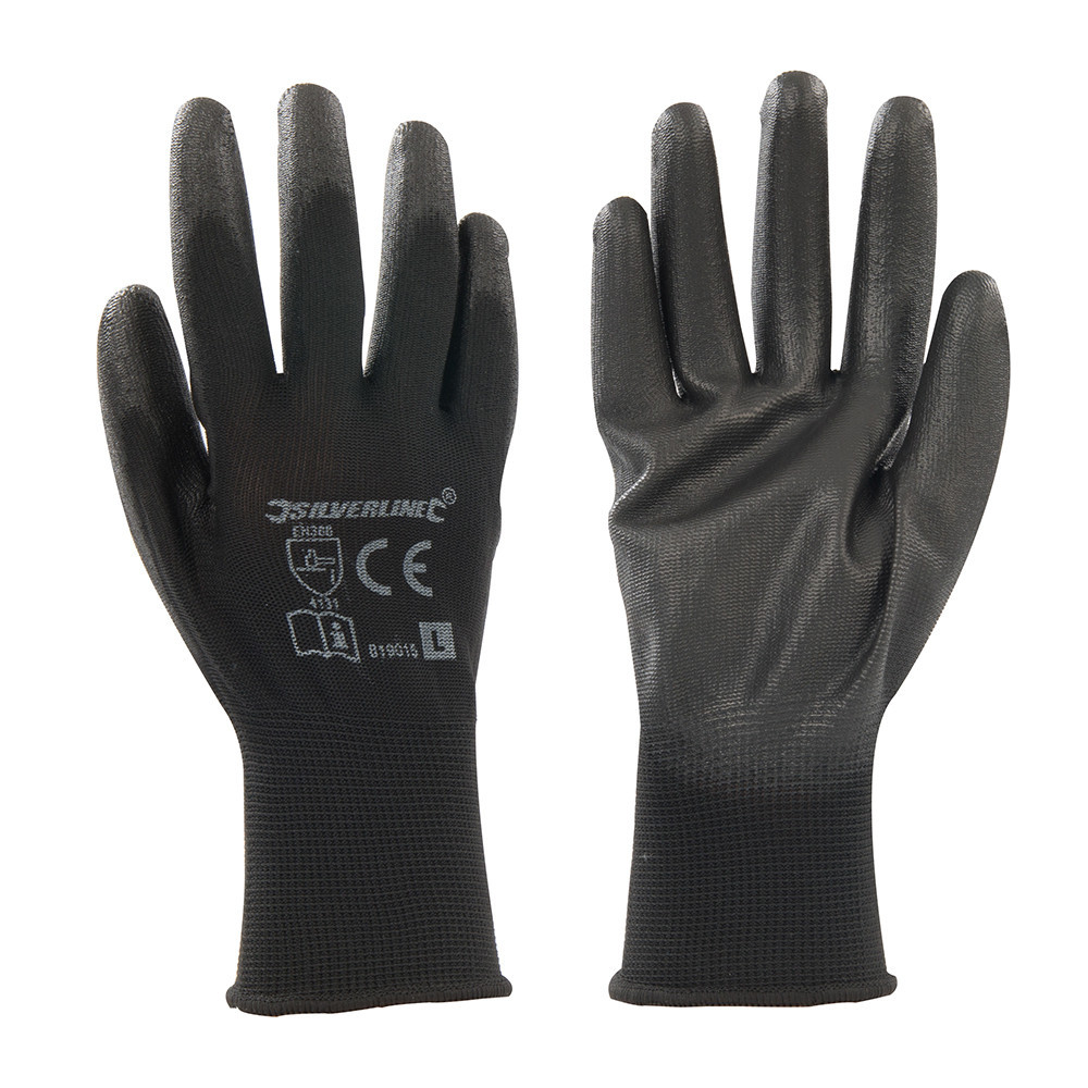 Gants à paume renforcée PU noirs