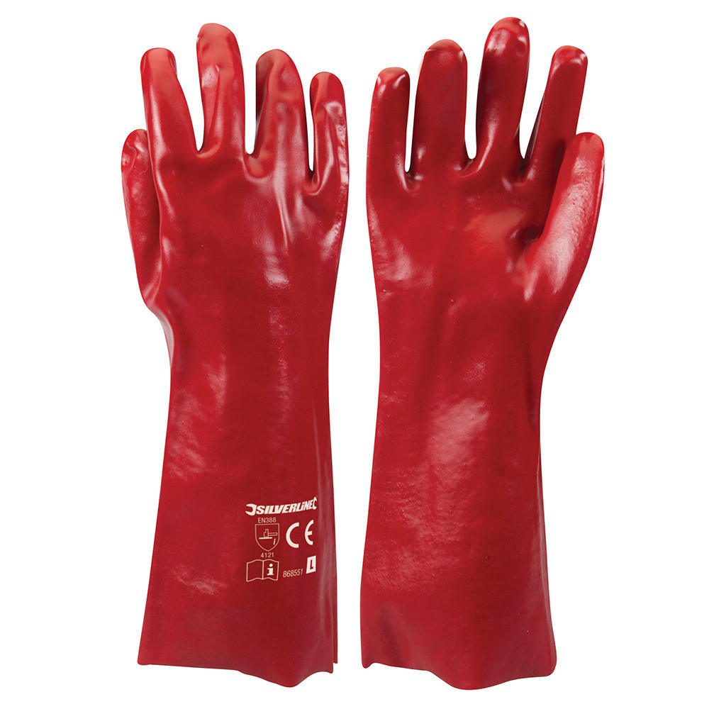 Gants en PVC rouges