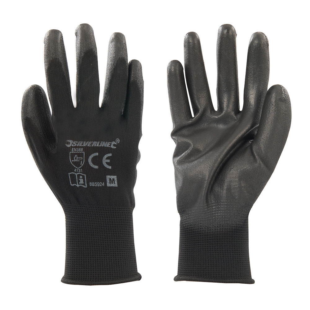 Gants à paume renforcée PU noirs