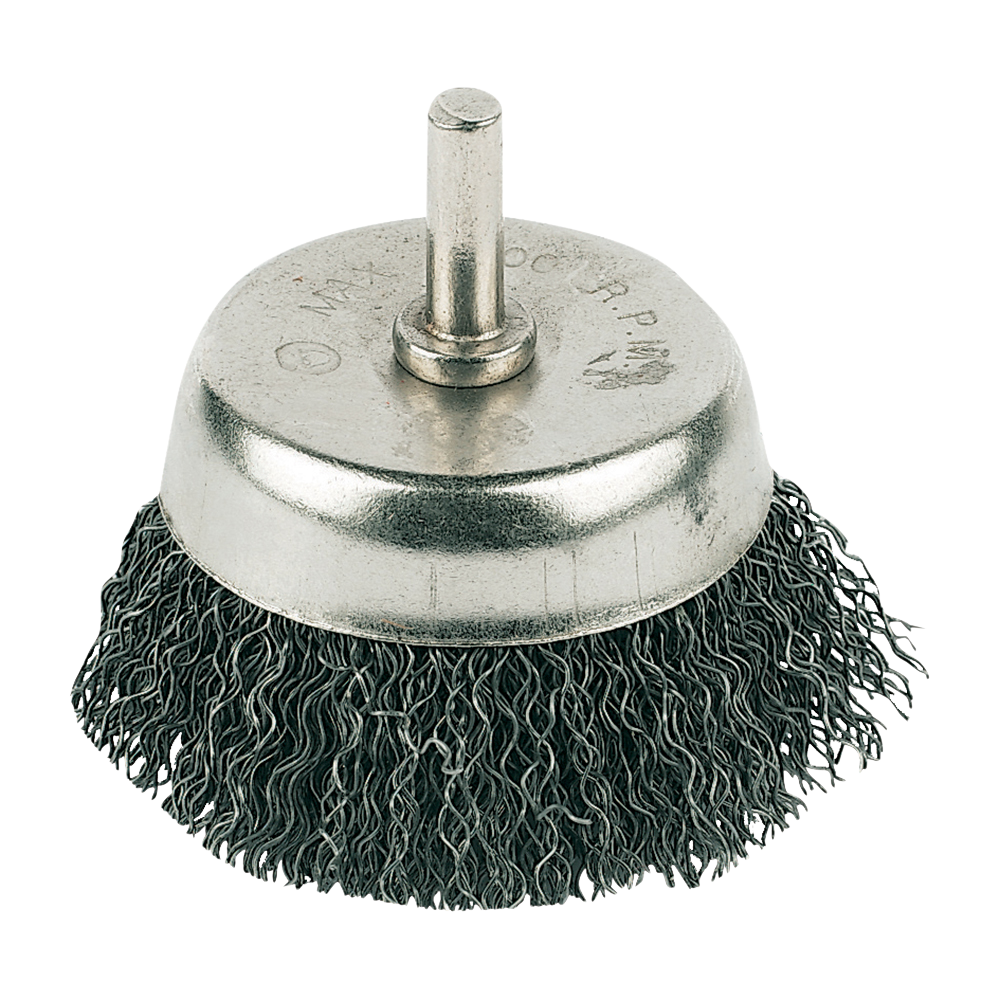 Brosse boisseau à fils d'acier ondulés - 50 mm