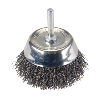 Brosse boisseau à fils d'acier ondulés - 75 mm