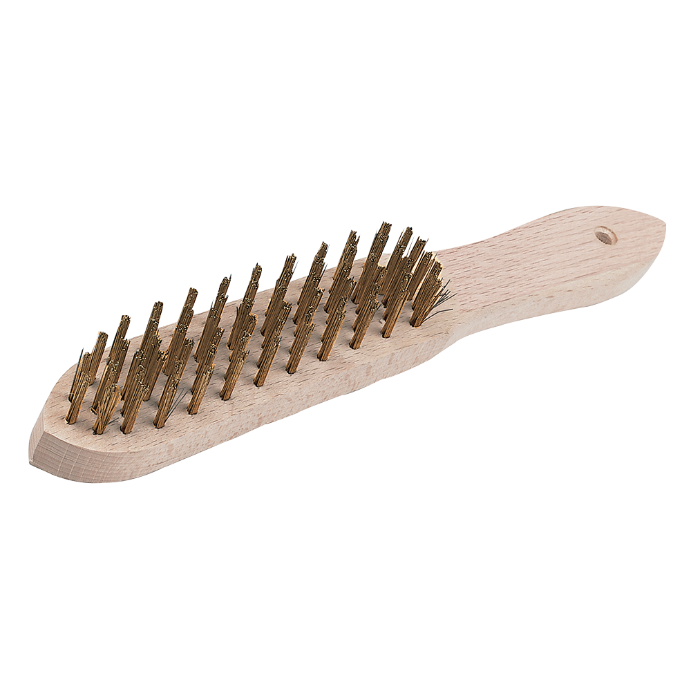 Brosse métallique laitonnée - 4 rangs