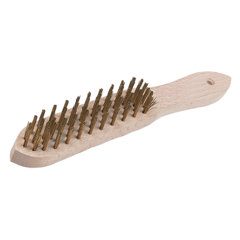 Brosse métallique laitonnée - 4 rangs