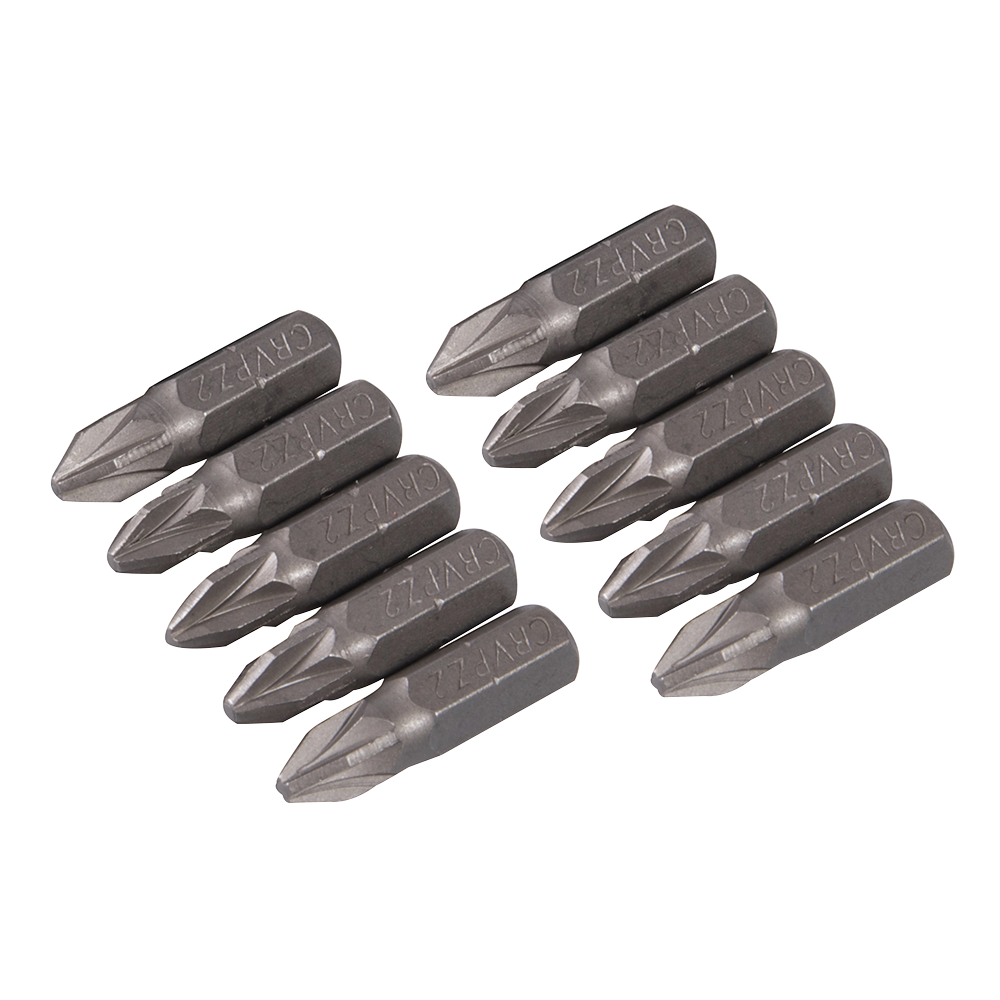 10 embouts Pozidriv chrome-vanadium - PZ2