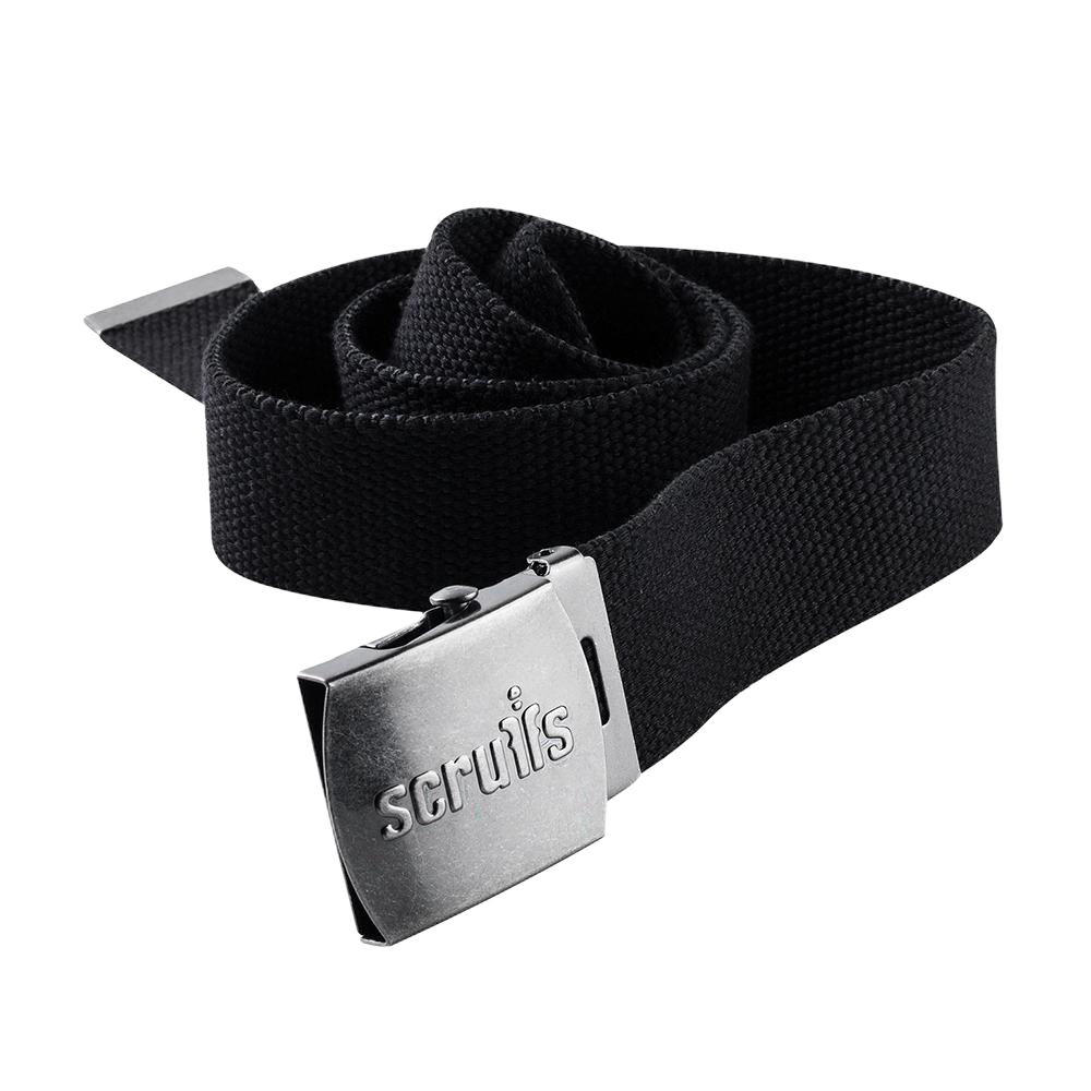 Ceinture ajustable noire en coton avec clip - Taille unique