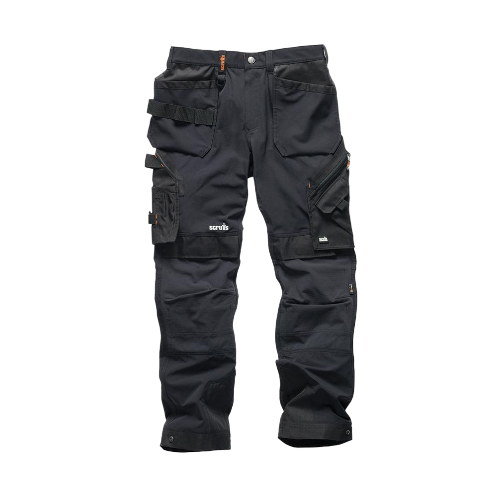 Pantalon de travail noir Pro Flex Plus avec poches-étuis - Taille 38 R