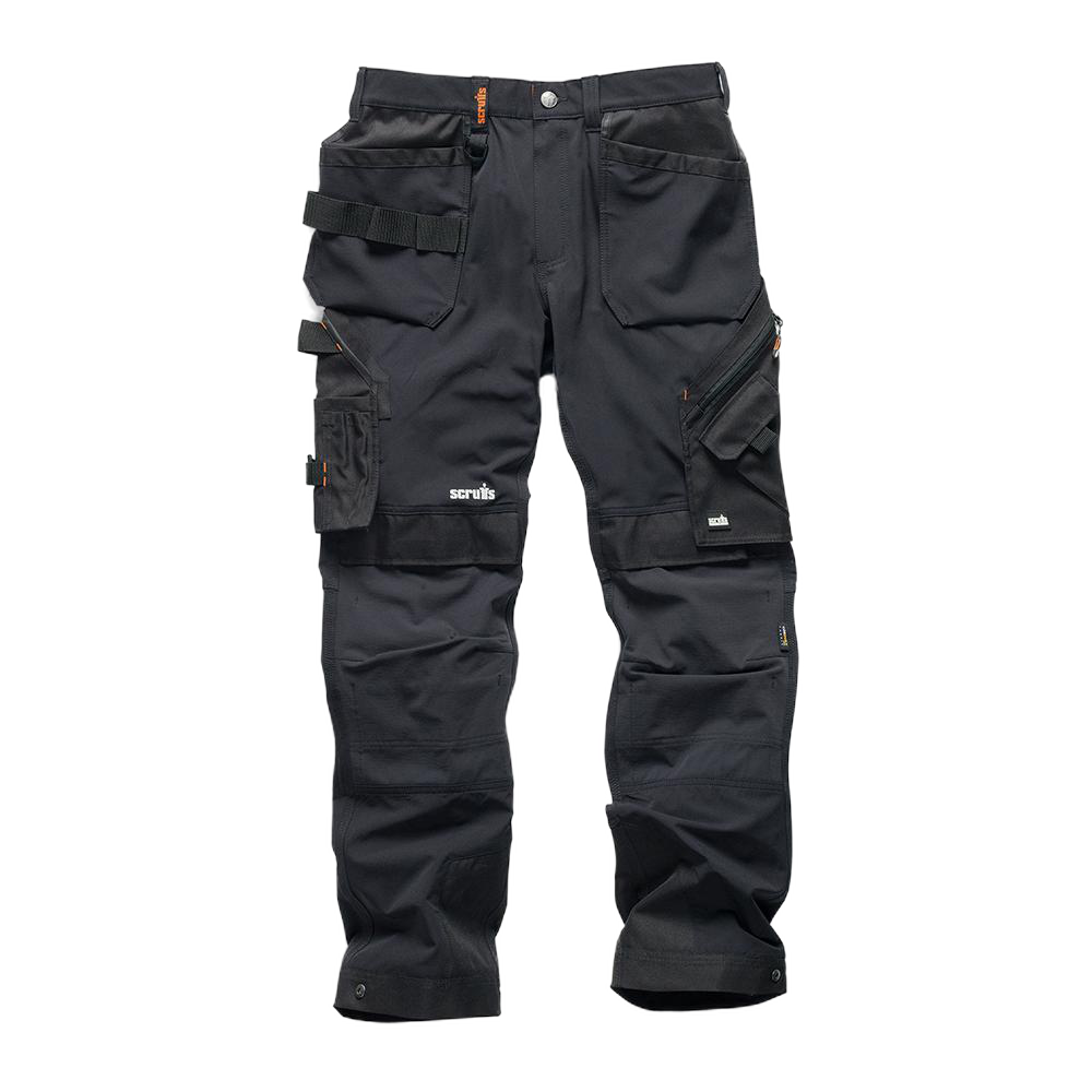 Pantalon de travail noir Pro Flex Plus avec poches-étuis - Taille 38 S