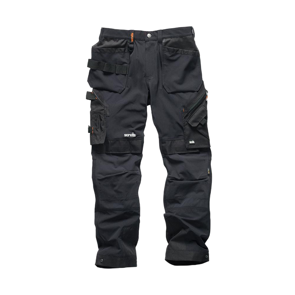 Pantalon de travail noir Pro Flex Plus avec poches-étuis - Taille 44 R