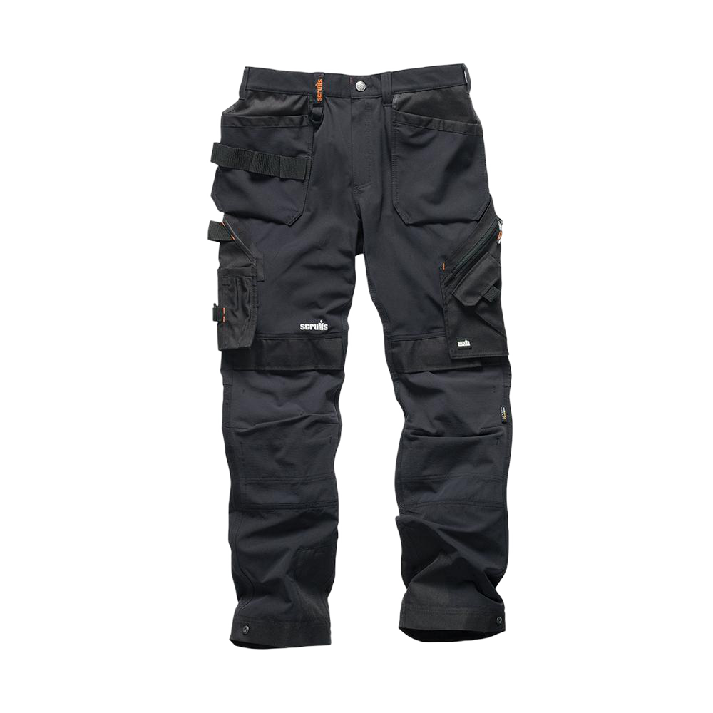 Pantalon de travail noir Pro Flex Plus avec poches-étuis - Taille 48 R