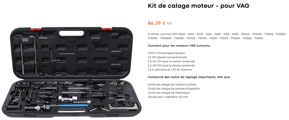 OUTIL BGS TECHNIC PIGE POUR CALAGE DE DISTRIBUTION AUDI ET VOLKSWAGEN